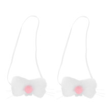 6Stk Weiße Hasennase Plüsch Cosplay Kinder Karneval Party Accessoires