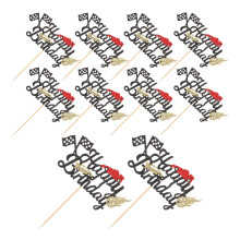 40Stk Kreative Cake Picks Checkered Flag Für Kinder