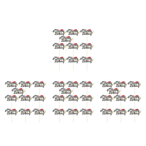 40Stk Kreative Cake Picks Checkered Flag Für Kinder 2
