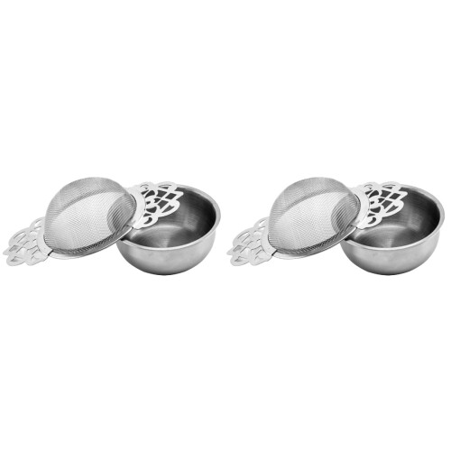2Stk Silberne Tee-Infuser Aus Mit Und Auffangschale 1