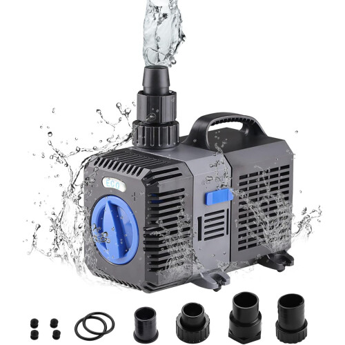 Pond Pump, Submersible Water Solution With Adjustable Flow Control, Quiet Operation For Freshwater Environments, Energy Saving Design With Low Damping