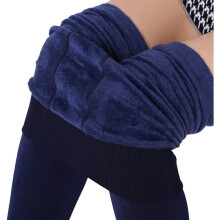 Warme, dikke panty voor dames, elastische fleecegevoerde legging met hoge taille, thermisch ontwerp, geïnspireerd op kleine ruitjes en strepen,