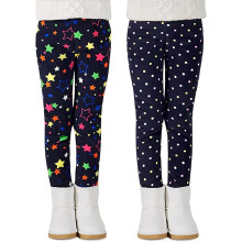 Leggings met hoge taille voor meisjes, modieuze grafische prints, elastische thermobroek met zachte fleecevoering, nauwsluitende warme leggings voor