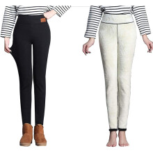 Vintervarme leggingssæt, sherpa fleeceforede termiske leggings med høj talje til kvinder, bløde og behagelige strækbare bukser med lommer, varm