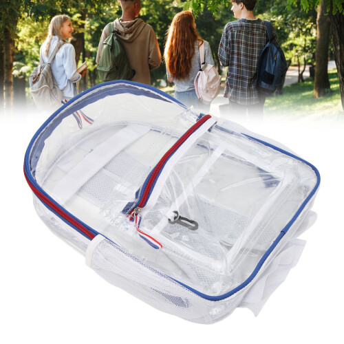 Large Clear PVC Backpack with Reinforced Straps, 20L Capacity
