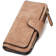 Mini monedero para mujer, cartera larga de cuero para mujer con cuero genuino de alta calidad, gran capacidad, plegable en varias capas, tamaño