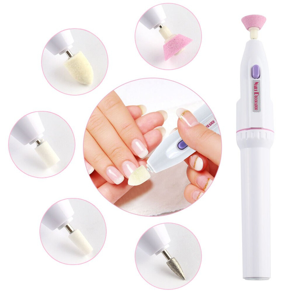 Interchangeable Heads Nail Drill for Manicure and Pedicure, Electric Nail Cutter with Grinding Function and Shape Polishing Capabilities Multi-Tool
