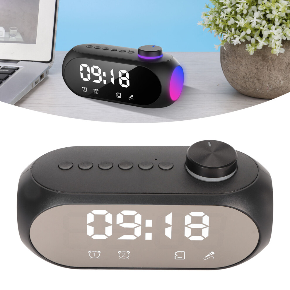 Wireless Bluetooth Speaker Rgb Strong Bass, Fm Radio, Mirror Alarm Clock, 5W, Light/Black 9461369273763