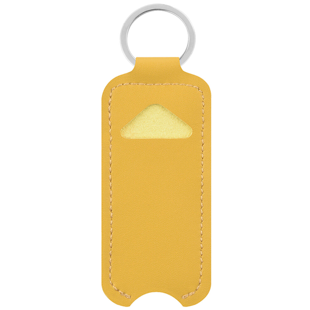 Lipstick Lip Gloss Bag Keychain Holder PU Leather-Yellow