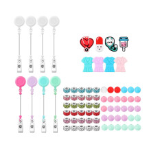 Set mit 76 ausziehbaren Ausweishaltern, Ausweisclips,