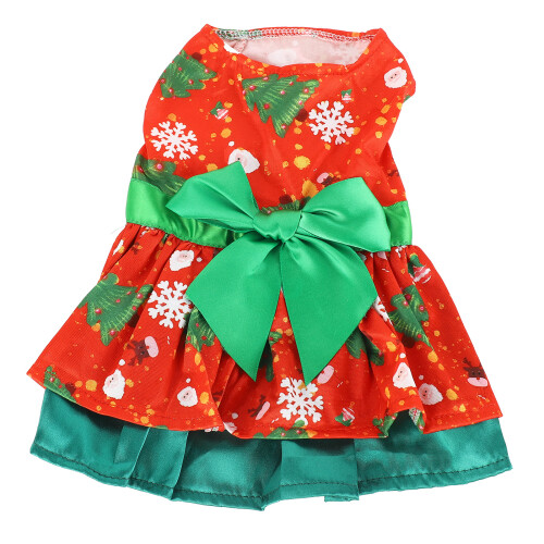 Dog Dress XL Christmas Tree Snowflake Pattern 2