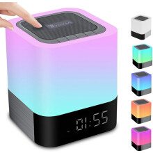 Cadeau-idee: Wekker, jouw ultieme Bluetooth-luidspreker met meerkleurig licht, draagbaar en met een duurzame 4800mAh-batterij, perfect voor thuis of