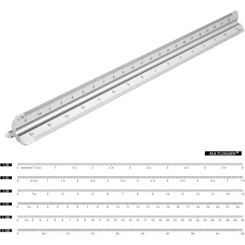 Architectural Scale Ruler, Metric Scale Offers Versatility, 30Cm Long Heavy Plastic Triangle Ruler Ideal For Drafting, Blueprints, And Technical 2