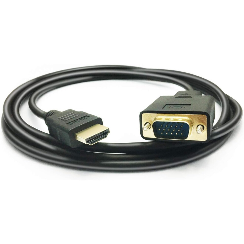 Hdmi To Vga Cable, -Plated Connector Ensuring Robust Signal Performance, Active Video Adapter For Laptops And Desktops, Not Suitable For Apple Gold 9128293652513