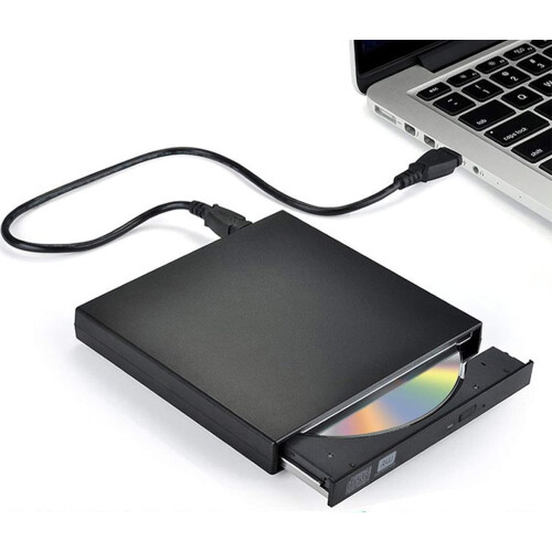 Masterizzatore CD/DVD esterno USB 3.0 e Type-C, design sottile, prestazioni affidabili, portatile per laptop e computer desktop.