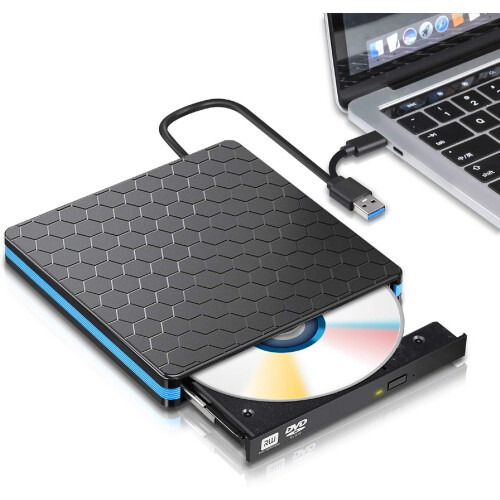 Φορητή εξωτερική μονάδα DVD plug and play με κομψή εμφάνιση, διεπαφή USB 3.0 υψηλής