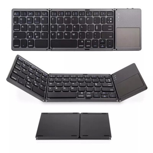 Fashionable Gift Idea for Phone Users, Sync Up to 3 Devices, Foldable Bluetooth Keyboard with Double Hinge Design, Quiet Typing Experience, Slim and