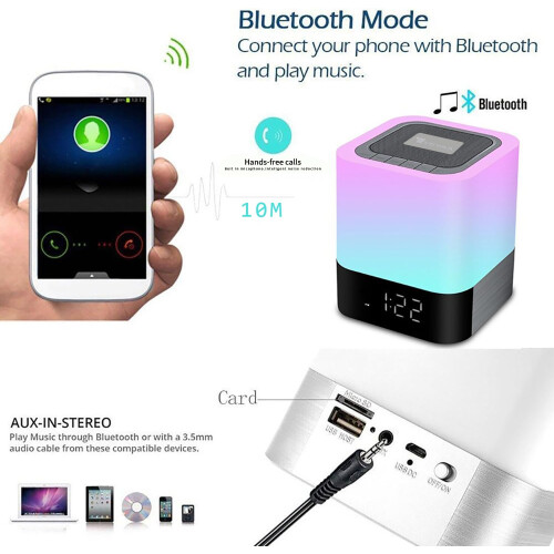 Ambient Nighttime Symphony, Πολυλειτουργικό Νυχτερινό Φως, Ηχείο Bluetooth, Ρυθμιζόμενο Θερμό Φως, 1