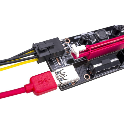 Αποδοτική κάρτα προσαρμογέα GPU Riser, ανεξάρτητη τροφοδοσία με πυκνωτές, για 2