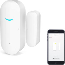Smart Home Security Sensor, WiFi Door Sensor with Real-Time Alarms for Home Protection, Compatible with Alexa and Google Assistant, Easy Installation