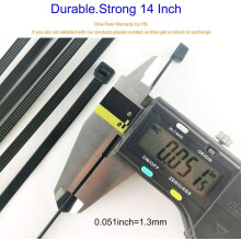 Bridas para cables de alta resistencia de 14 pulgadas, correas de cremallera de nailon de resistencia industrial para uso en interiores y exteriores,