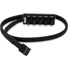 Alimentatore per ventola di raffreddamento del computer desktop, hub ventola PWM per ventole del case del PC, connettore a 4 pin e a 3 pin, cavo