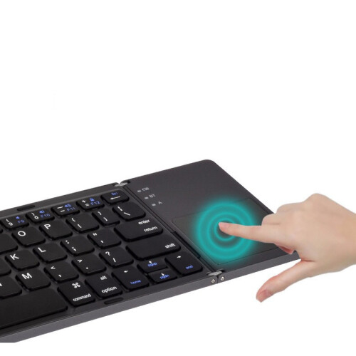Fashionable Gift Idea for Phone Users, Sync Up to 3 Devices, Foldable Bluetooth Keyboard with Double Hinge Design, Quiet Typing Experience, Slim and 1