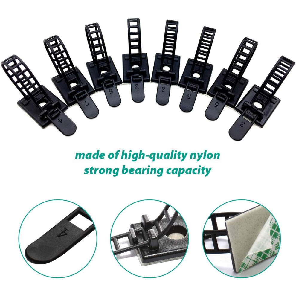 Adjustable Cable Straps, Self-Adhesive Nylon Reusable Cable Ties Cord Clamp For Wire Management, High-Quality Nylon Multipurpose Cable Organizer For 9169997073457