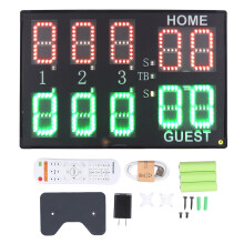 Digital Electronic Scoreboard, Ultra Bright LED Display For Multi-Sports, Battery-Powered Scorekeeper With Remote Control For Indoor And Outdoor Compe