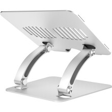 Suport reglabil pentru laptop, pliabil dublu din aluminiu cu orificii de ventilație pentru o răcire îmbunătățită și suport ergonomic pentru