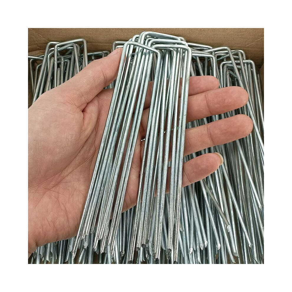 Landscape Staples Galvanized Lawn Stake, Garden Stakes Pins For Sharp End Outdoor Projects, Heavy Duty Adjustable Width, Rust Proof For Multiple Uses 9405630901986