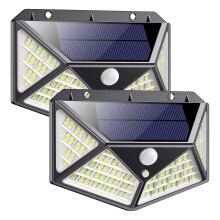 Luzes solares para exterior, luzes solares para exterior com 3 modos inteligentes, luzes solares super brilhantes para exterior, luzes com sensor de
