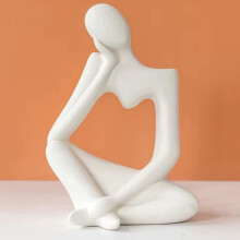 Estátua de cerâmica realista do Pensador com design vazado exclusivo, perfeita para decorar seu espaço pessoal e adicionar charme artístico e