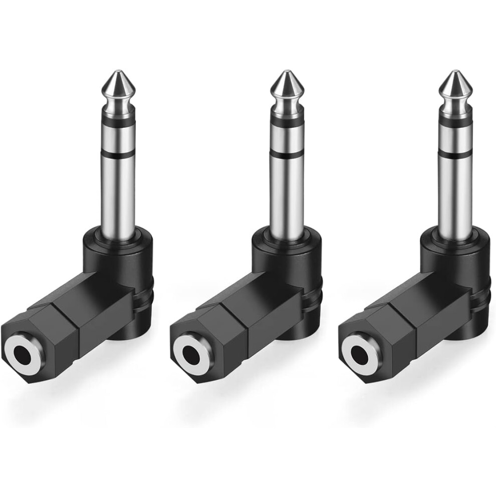 Cost-Effective Right Angle Adapter Solution, Space-Saving Design 6.35Mm To 3.5Mm Nickel-Plated Connectors For Enhanced Audio Setups 9340258508424