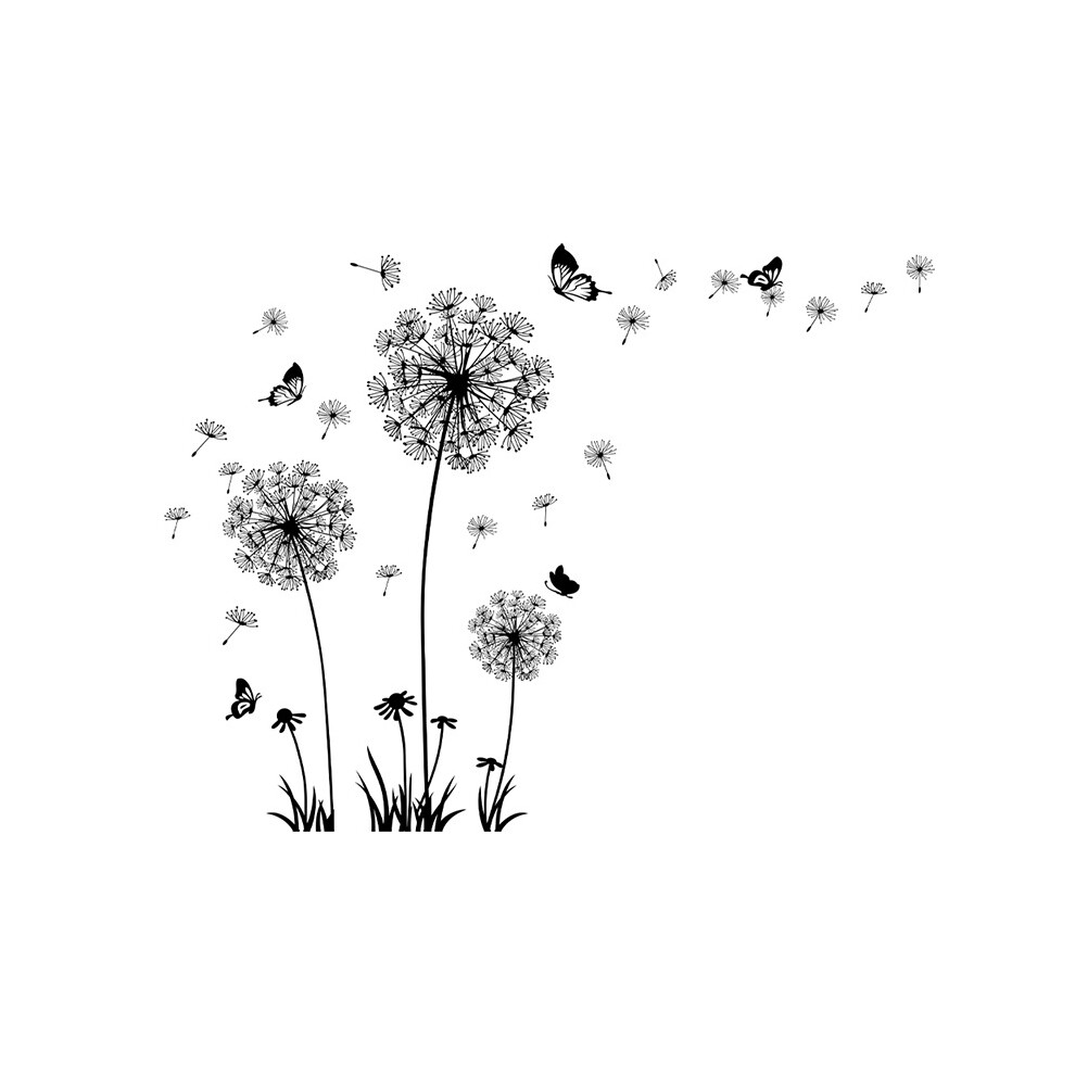 Vinyl Wall Stickers, Peel and Stick, Non-Toxic Odor Free Removable Wall Decor, Dandelion Wall Art, Smooth Surface Application, Ideal Bedroom Living