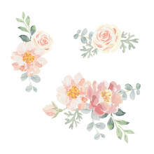 Decorative Watercolour Flowers Sticker, Perfect For Laptops And Windows, Peelable And Reusable, Made With Eco-Solvent Inks, 30Cm X 90Cm (12" X 35")