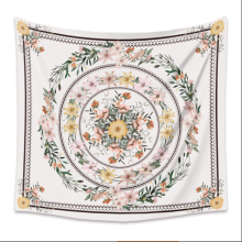 Mandala-gobeläng, bohemisk väggbonad elegant design med skissat blommigt medaljongmönster HD-tryck stark lager-på-lager, bohemisk stil mjuk hud