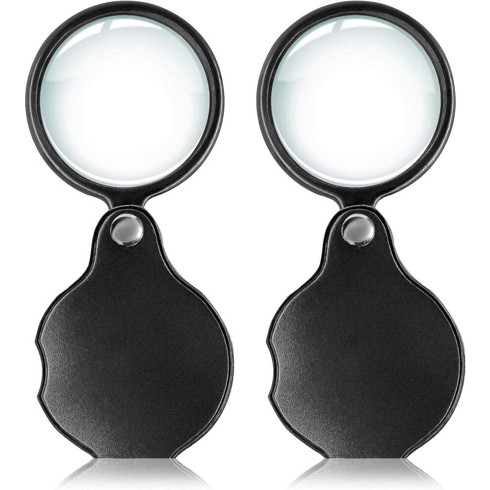 Portable Magnifier Glass, 10x Magnification with Rotating Protective Leather Sheath, Easy to Carry and Premium Quality, Perfect for Reading and