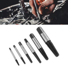 6 Pcs Steel Damaged Screw Extractor Kit with Yellow Storage Box for Home & Auto Repairs