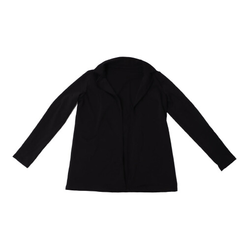 Damen schwarze offene Front-Businessjacke, Größe L, Polyester 2