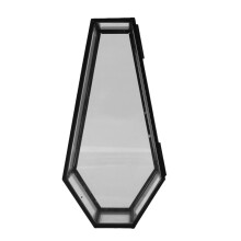 Retro-Sarg-Schmuckkästchen aus schwarzem Glas. Elegante