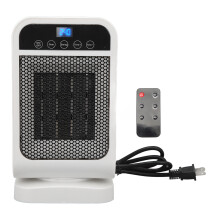 Electric Heater With Remote Control Quiet 1500W Fast Heating Swivel Head Wall Outlet Ceramic Heater Adjustable Thermostat Timer Programmable Energy