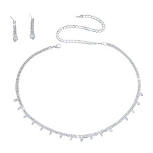 Elegant Bridal Jewelry Set Crystal Rhinestones Necklace Earrings