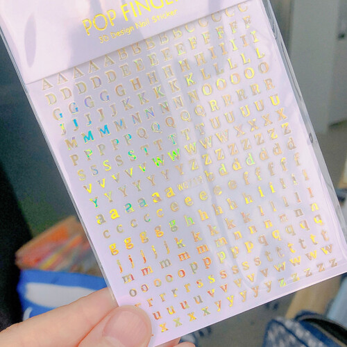 Autocollants alphabet époxy pour Scrapbooking,-or x argent 1 2