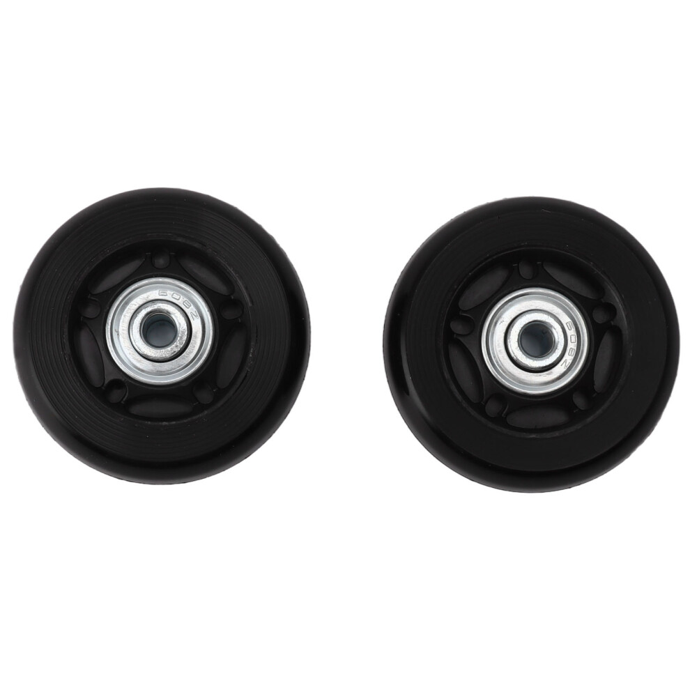 2Pcs Luggage Replacement Wheels 76X24mm Noiseless Pu Rubber Swivel Casters 3421375243347