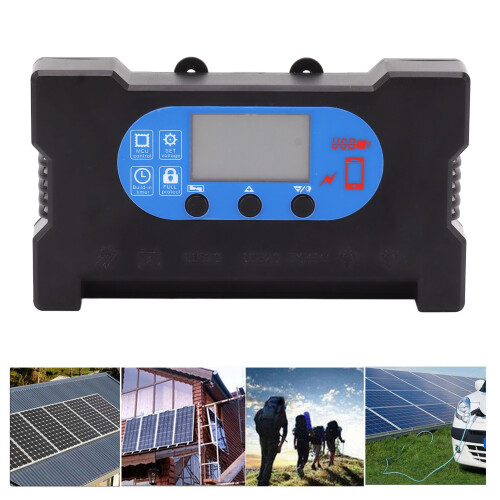 Solarsteuerung Dual USB Typ C 200A DC Schnellladegerät Solar-Panel-Controller