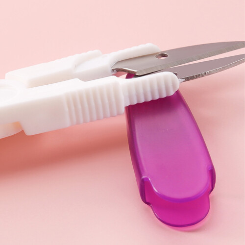 Solution de couture, ciseaux multifonctions en forme de U avec poignée en plastique et capuchon de sécurité, ciseaux à fil à fixation rapide, 2