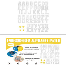 Personalisierte Kollektion gestickter Aufnäher, aufbügelbare Buchstabenaufnäher zum Personalisieren von Kleidung, Taschen, Hüten und mehr, in