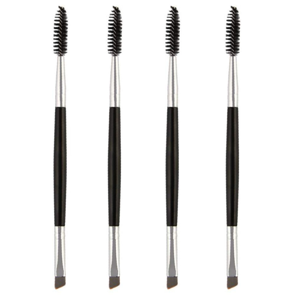 Eyebrow Shaper, Angled Brow Brush And Mascara Brush, Dual Spoolie, Synthetic Fibers Bristles, Strong Handle For Defining Brows Lashes, Lightweight