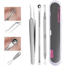 Set spingi cuticole, strumento per la rimozione dei punti neri in acciaio inossidabile con custodia per una cura completa.